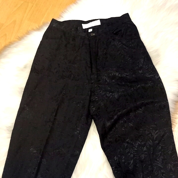 VTG-Holly Sharp Black Tapestry Straight Leg Pants-#1222 - Picture 9 of 9